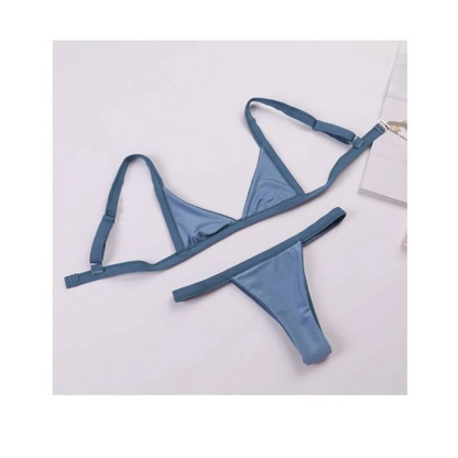 Deep-V Bikini Swimsuit - -