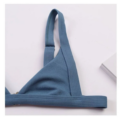 Deep-V Bikini Swimsuit - -