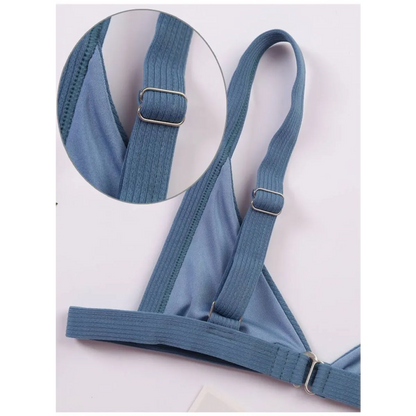 Deep-V Bikini Swimsuit - -