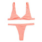 Deep-V Bikini Swimsuit - Pink -