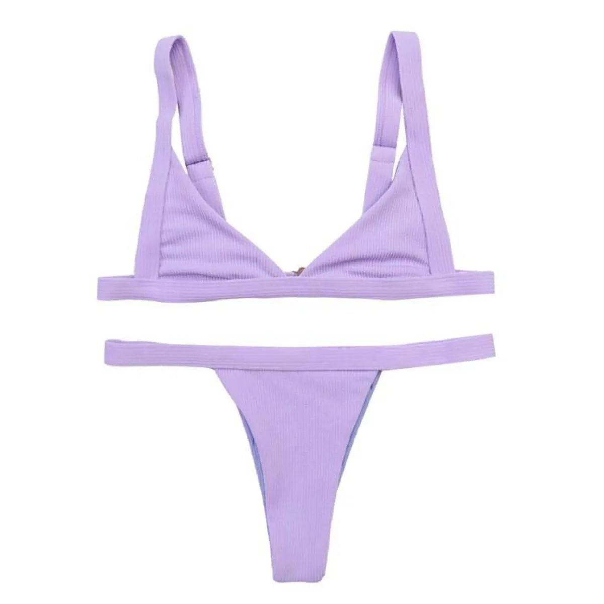 Deep-V Bikini Swimsuit - Purple -