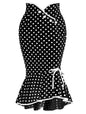 Fishtail Skirt Ruffle Edge Polka Dot Skirt