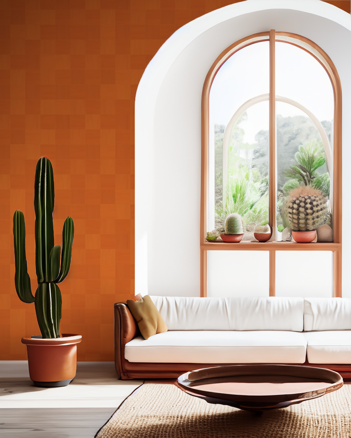Zellige Wallpaper, orange- Samantha Santana Creative- {{Product type}}
