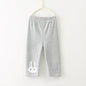Cartoon Bunny Five Points Girls Leggings - Grey 140cm - leggings