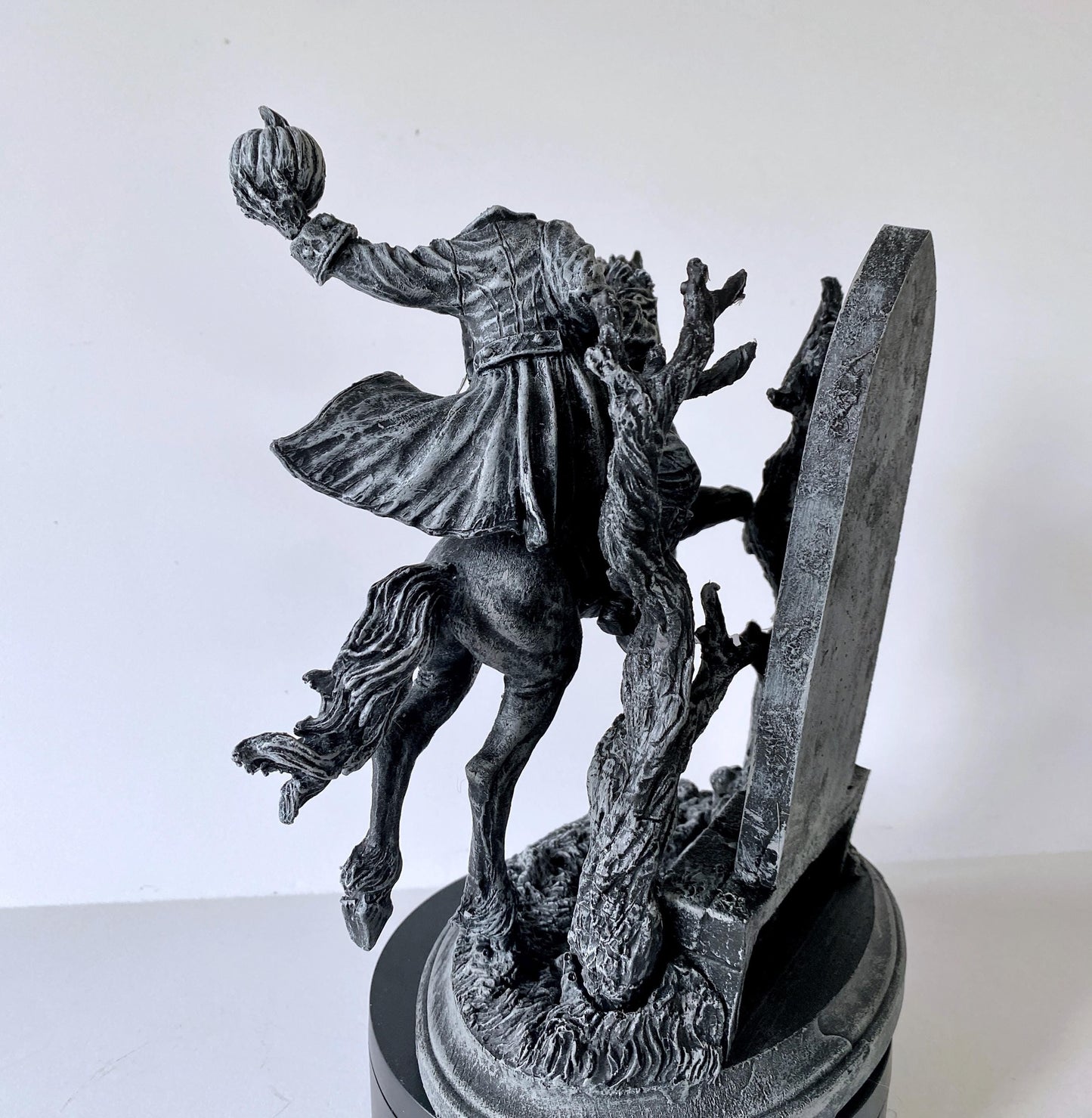 Headless Horseman Riding Statue, Hand Painted Resin Sculpture | Gothic Legend of Sleepy Hollow Figurine | Dark Folklore Art for Spooky Decor - -