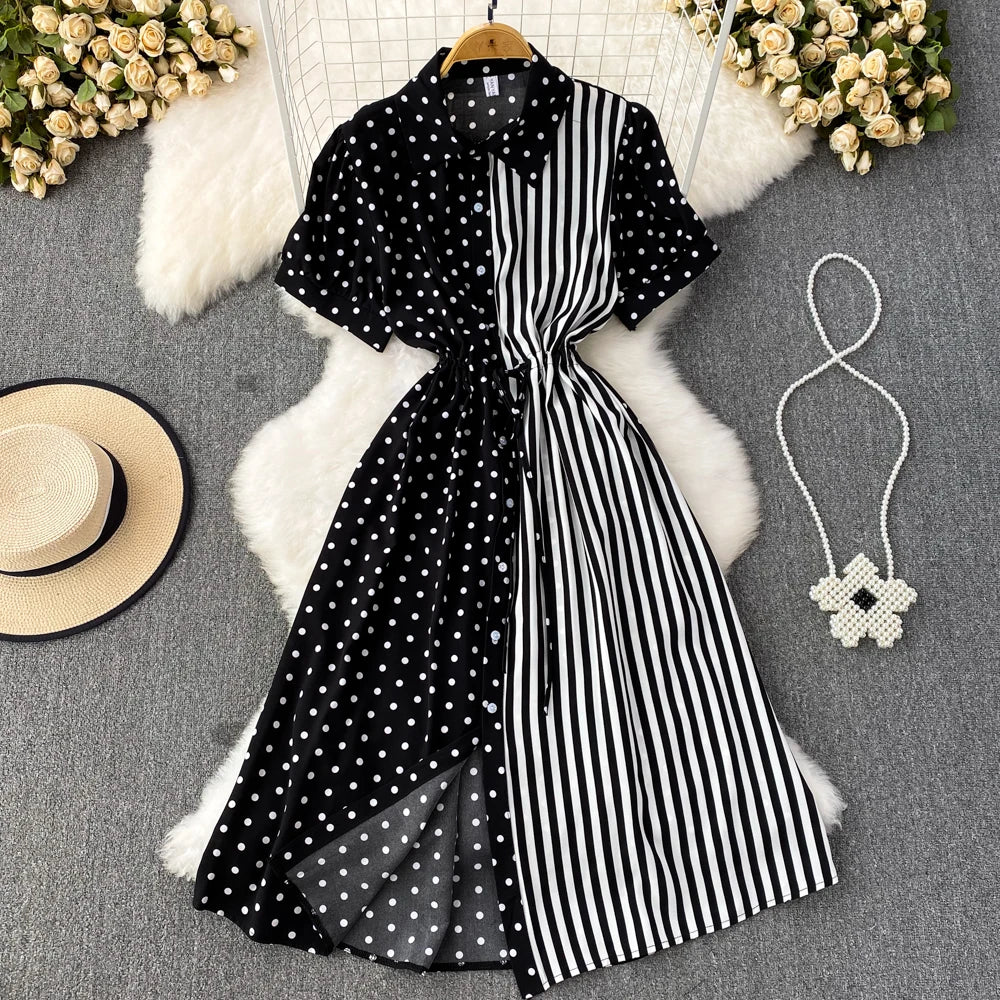 Woman Short Sleeve Shirt Dress