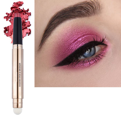 MiaSarah 2 in 1 Eyeshadow Stick and Sponge Smooth Cream Shimmer Shadow Pencil - - eyeshadow