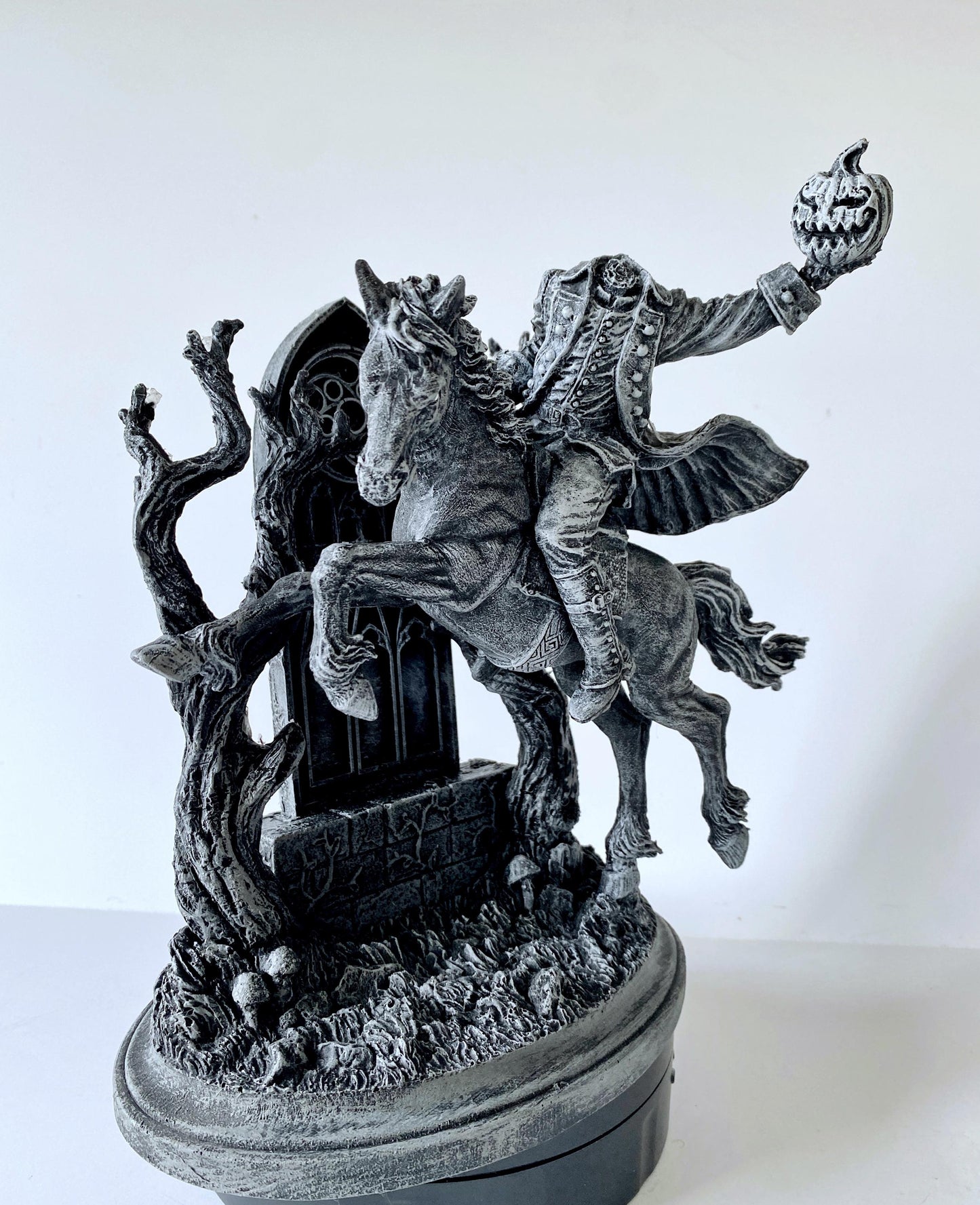 Headless Horseman Riding Statue, Hand Painted Resin Sculpture | Gothic Legend of Sleepy Hollow Figurine | Dark Folklore Art for Spooky Decor - -