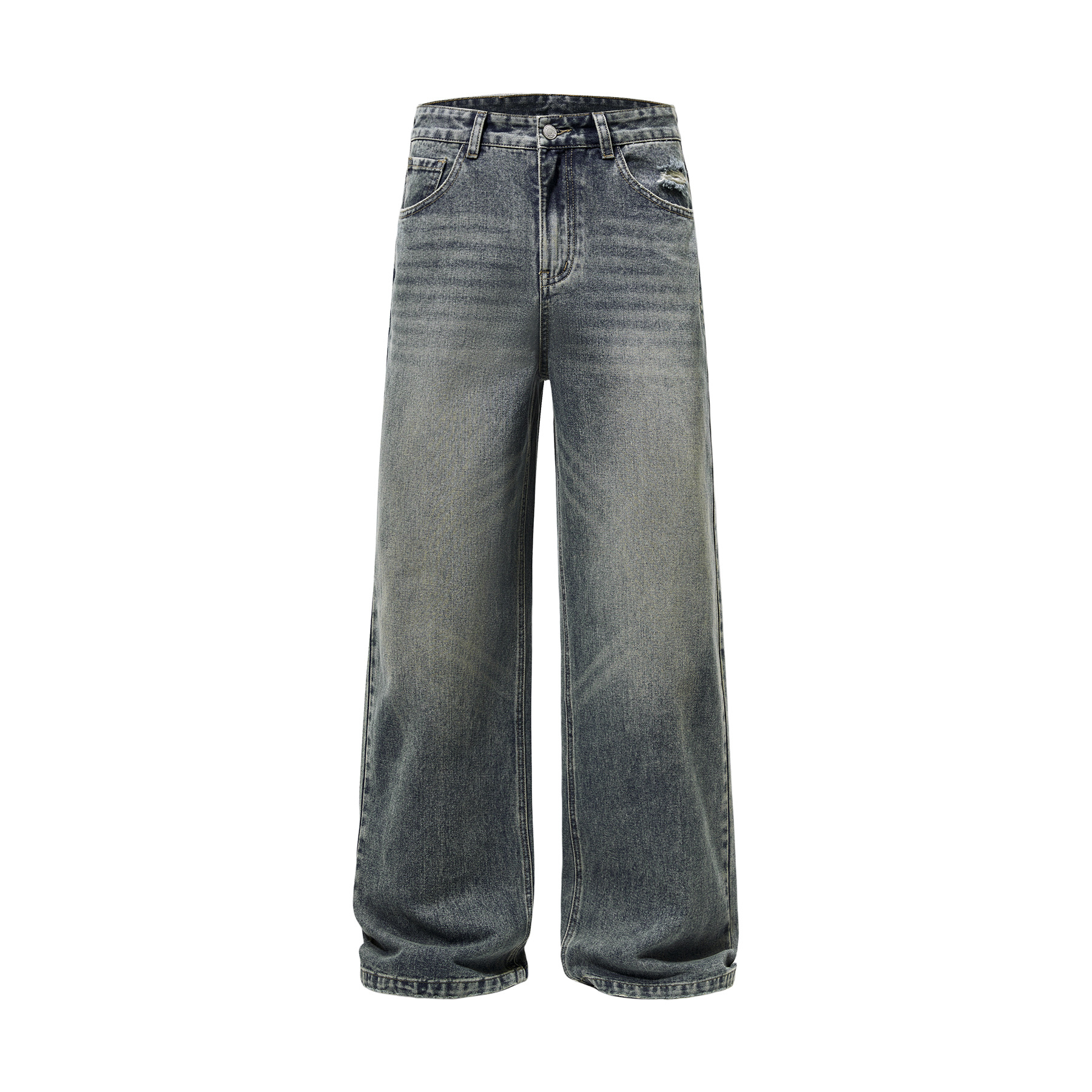 Straight-Leg Denim Jeans - Retro Blue 2XL - jeans