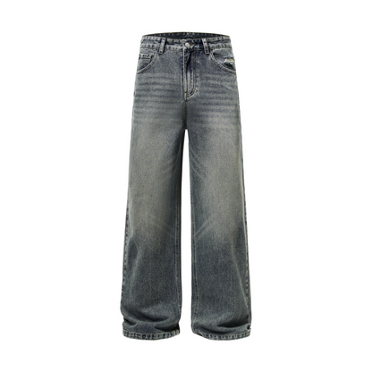 Straight-Leg Denim Jeans - Retro Blue 2XL - jeans
