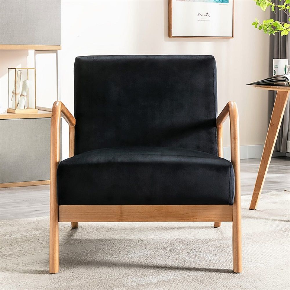 Classic Mid-Century Modern Accent Chairs, Open Framed Armchair With Cushioning- Unique Piece Furniture- {{Product type}}