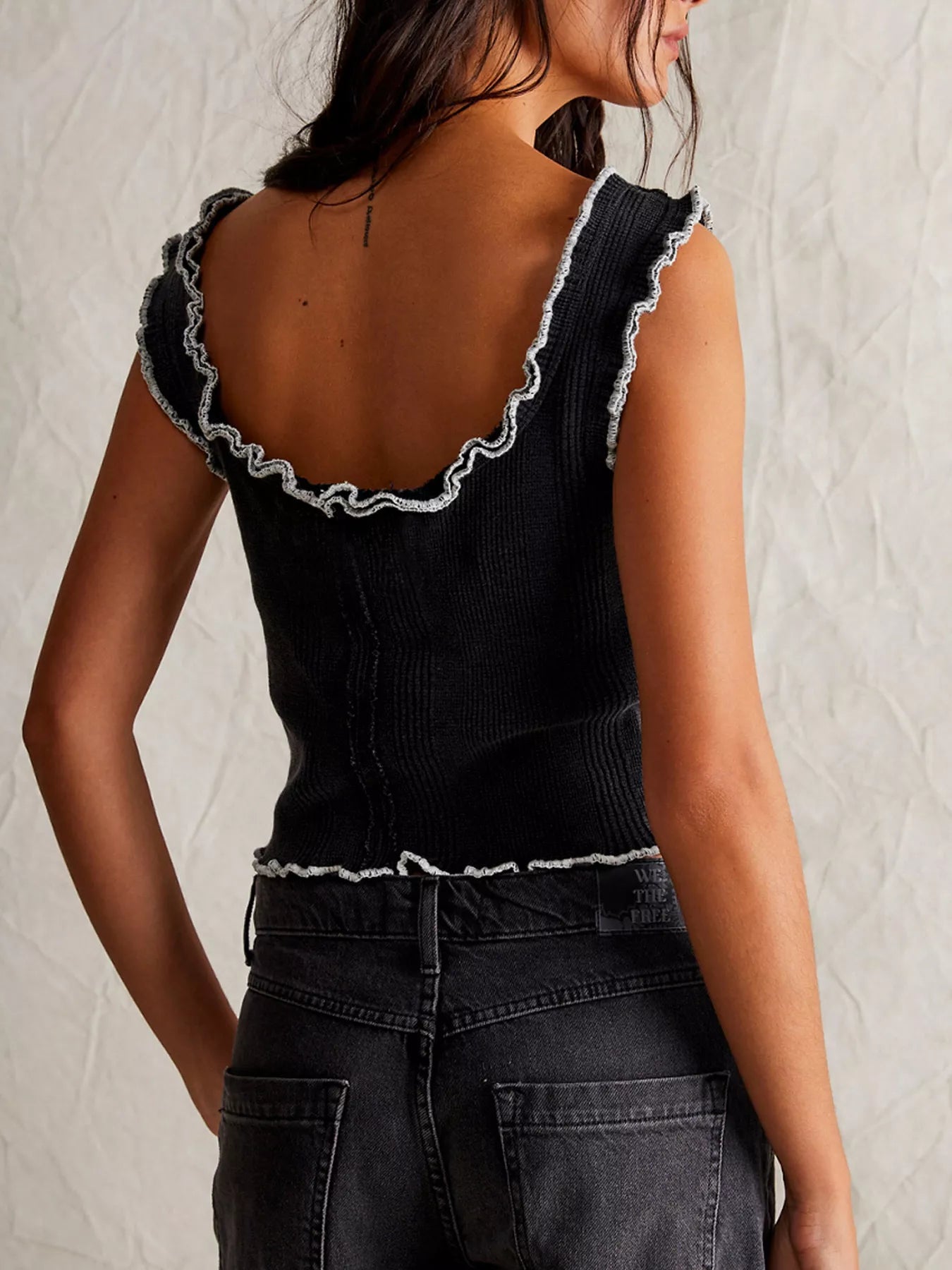 Lettuce Trim Square Neck Tank- Shopimist- {{Product type}}