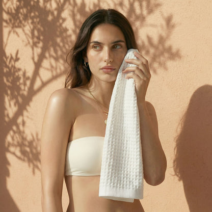 Sedona Australian Cotton Waffle Towels - White Hand Towels (set of 2) - Home - Bath