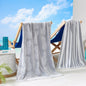 Cotton Velour Beach Towel - Maui Collection - 2 Pack- 30" x 60" Grey White Pineapple & Stripe - Beach Towels