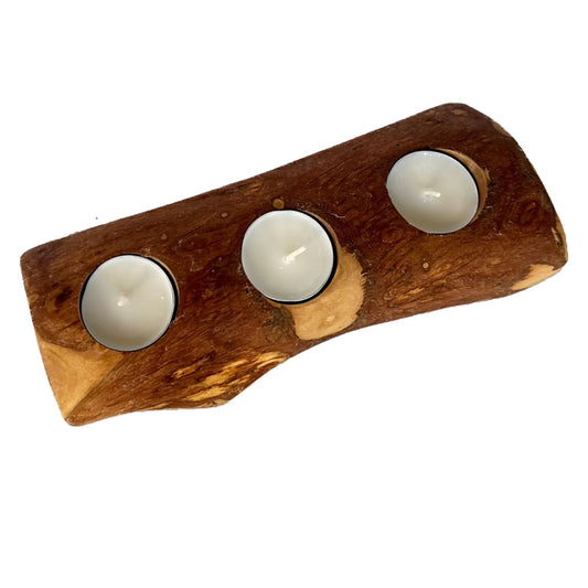 Olive Wood Candle Holder - Kia Day Design