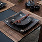 Black with Japanese Character Dinner Set - - Home & Garden