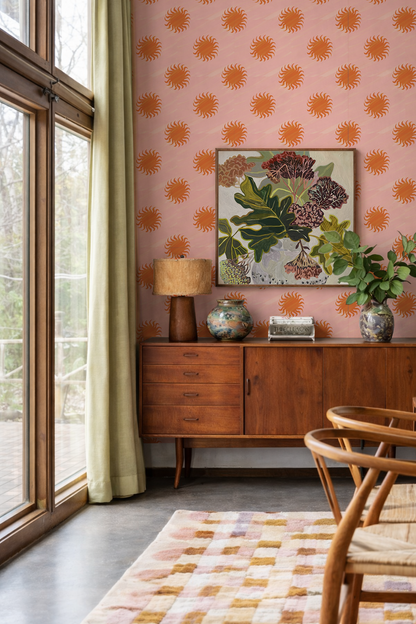 Sol Wallpaper, pink and orange- Samantha Santana Creative- {{Product type}}