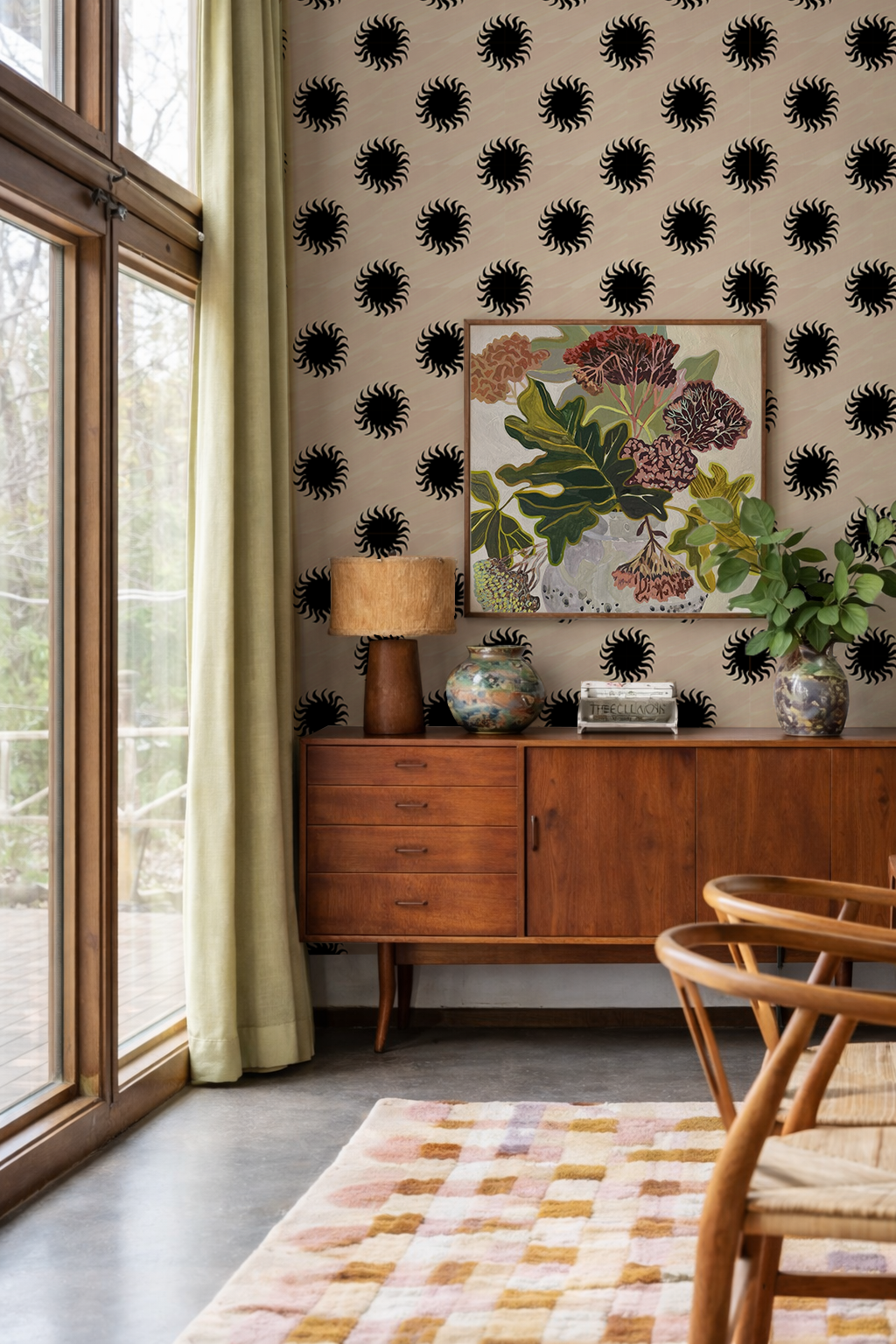 Sol Wallpaper, tan and black- Samantha Santana Creative- {{Product type}}