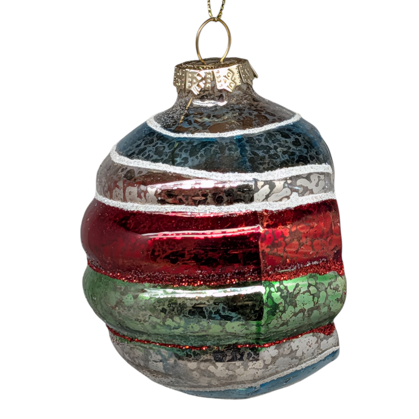 Vintage‑Style Reflector Indent Glass Ornament - - Christmas >> Ornaments >> Glass