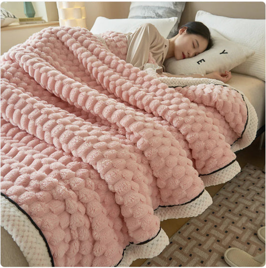 Winter Coral Flannel Thermal Blanket Kia Day Design