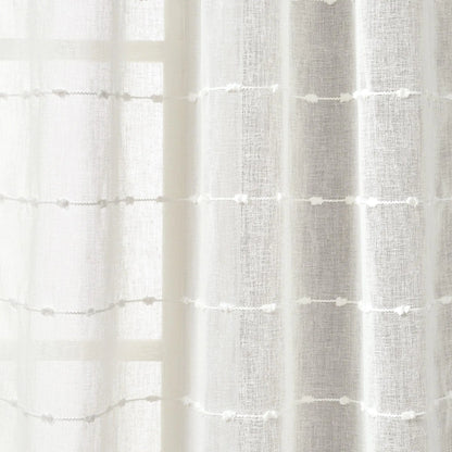 Sheer Textured Grommet Window Curtain Panel Pair - Kia Day Design