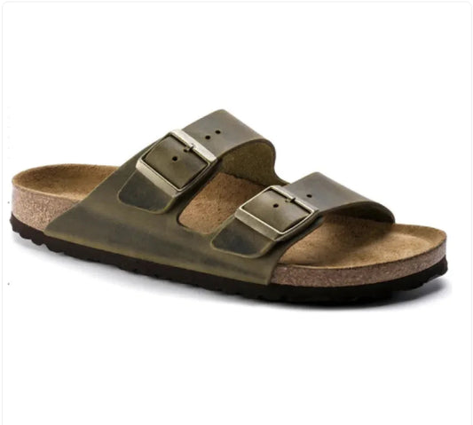 Vintage Cork Flat Leather Sandals Kia Day Design
