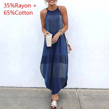 Sleeveless Summer Long Dresses - Kia Day Design