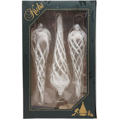 Krebs Value Glass Ornament 3 pack - Frosted Icicles - Default Title - Christmas >> Ornaments >> Glass