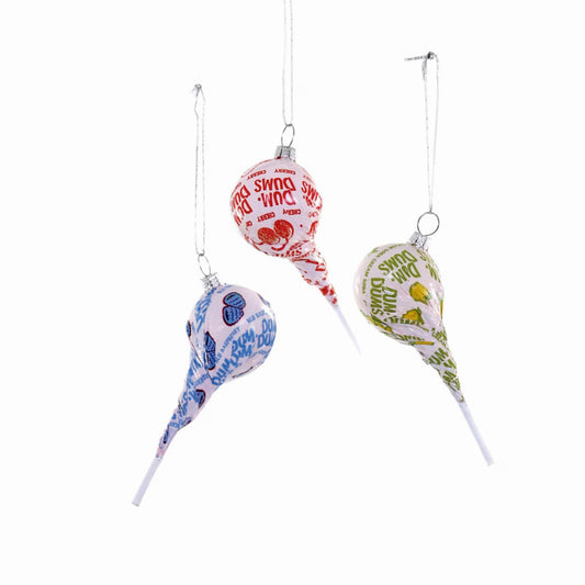 Dum Dum Sucker Glass Ornament - Red - Ornament