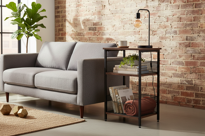 Small 3-Tier Side Table with Storage Shelves - - table