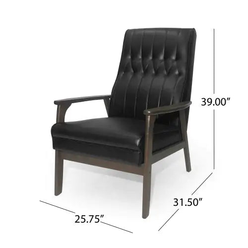Mid-Century Faux Leather Upholstered Chair - Kia Day Design