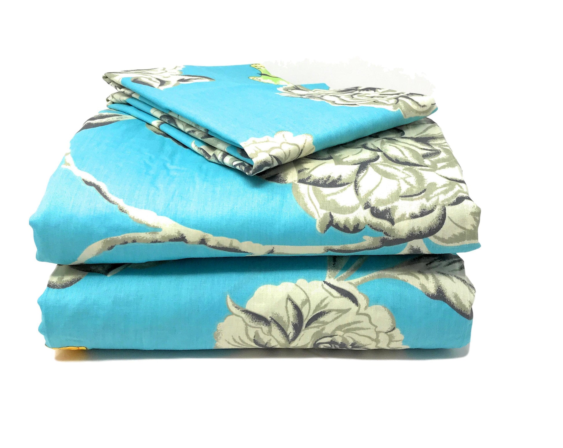 Tache Butterfly Wonderland Cotton Aqua Floral Duvet Cover (2142) - - Duvet Cover