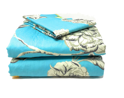 Tache Butterfly Wonderland Cotton Aqua Floral Duvet Cover (2142) - - Duvet Cover