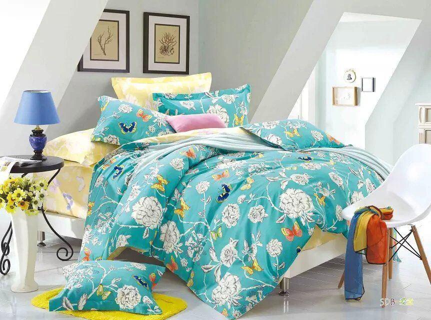 Tache Butterfly Wonderland Cotton Aqua Floral Duvet Cover (2142) - - Duvet Cover