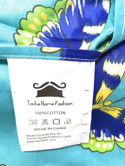 Tache Butterfly Wonderland Cotton Aqua Floral Duvet Cover (2142) - - Duvet Cover