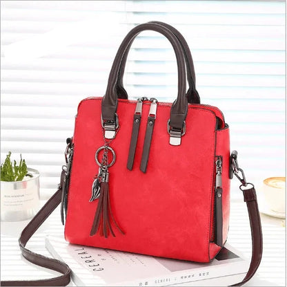 Vintage Tassel Designer Shoulder Bag Red