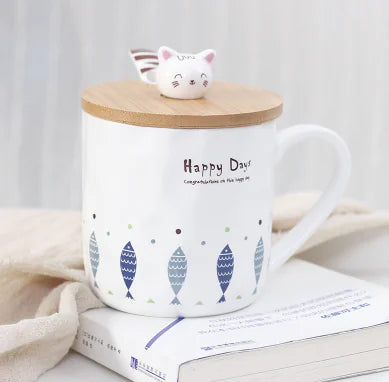 Cute Cat Ceramic Mug - Creative Cartoon Coffee Cup - 5 - Mug