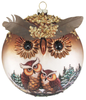 Owl Disc Blown Glass Ornament - Default Title - Christmas >> Ornaments >> Glass