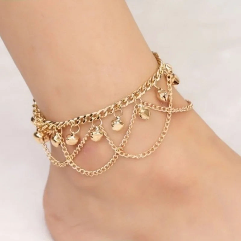 Fashion Anklet With Bell Anklet Women's Retro Versatile Adjustable Jewelry