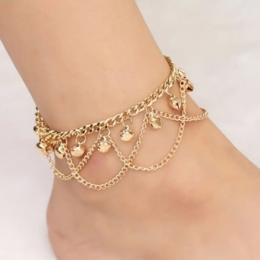 Fashion Anklet With Bell Anklet Women's Retro Versatile Adjustable Jewelry