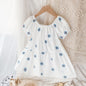 Simple Comfortable Western Style Daisy Dress - White - dress