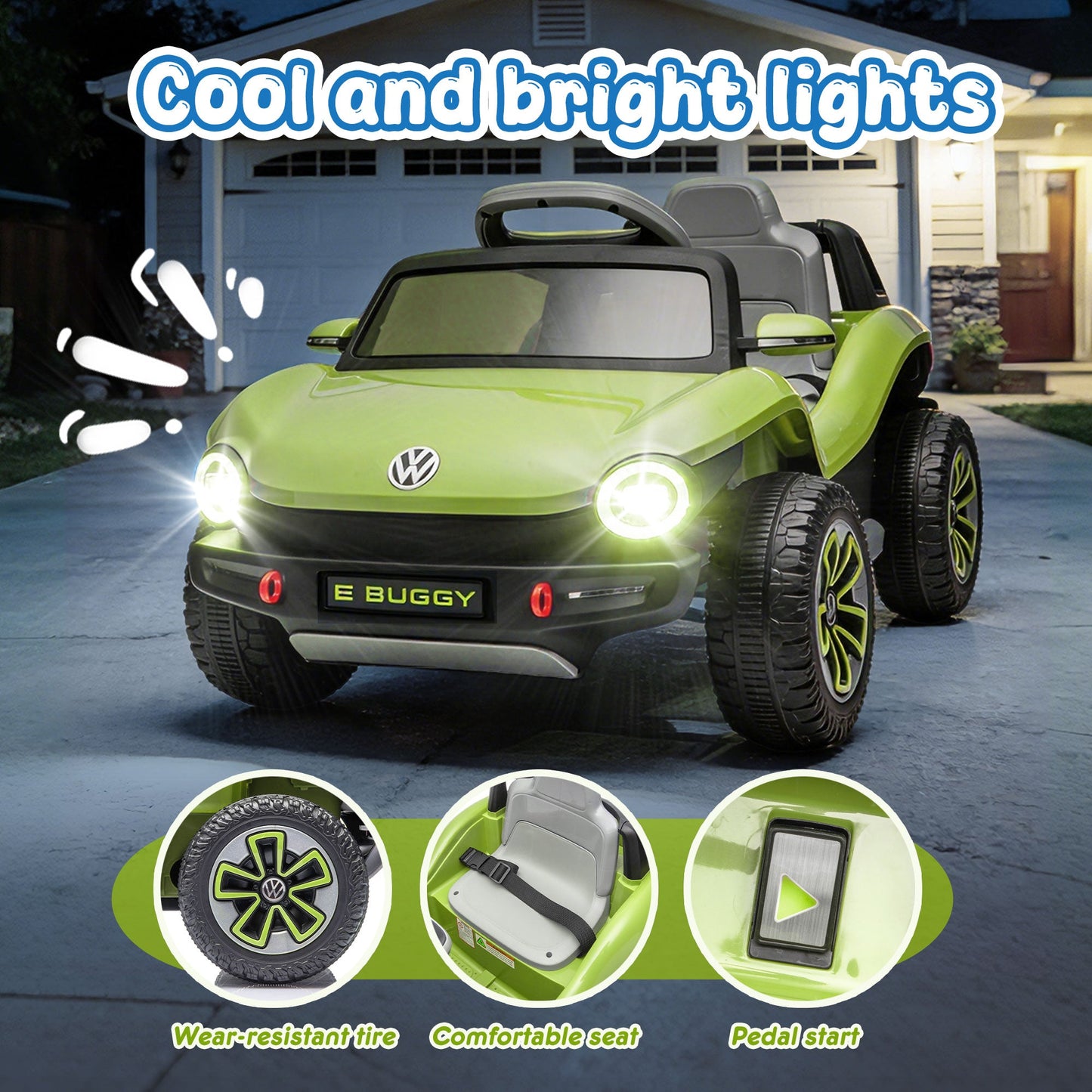 12V Licensed Volkswagen Beetle Kids Ride On Electric Car - - Kids Bikes & Riding Toys