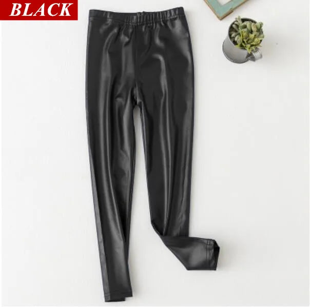 Faux PU Leather Kids Leggings