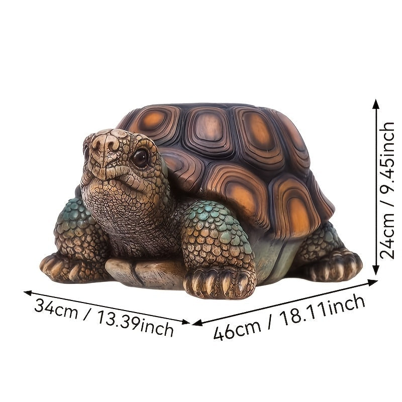 18" Garden Turtle Statue Stool - Multi-Purpose Decorative Resin Sculpture - - Garden Sculptures
