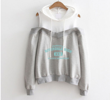 Off-Shoulder Hooded Sweatshirt - A1 XS - sweatshirt