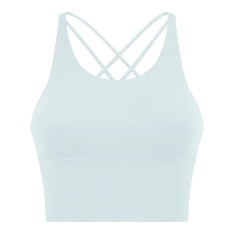 Comfort Full Support Padded Wire Free Cross Back Yoga Sports Bra Seamless