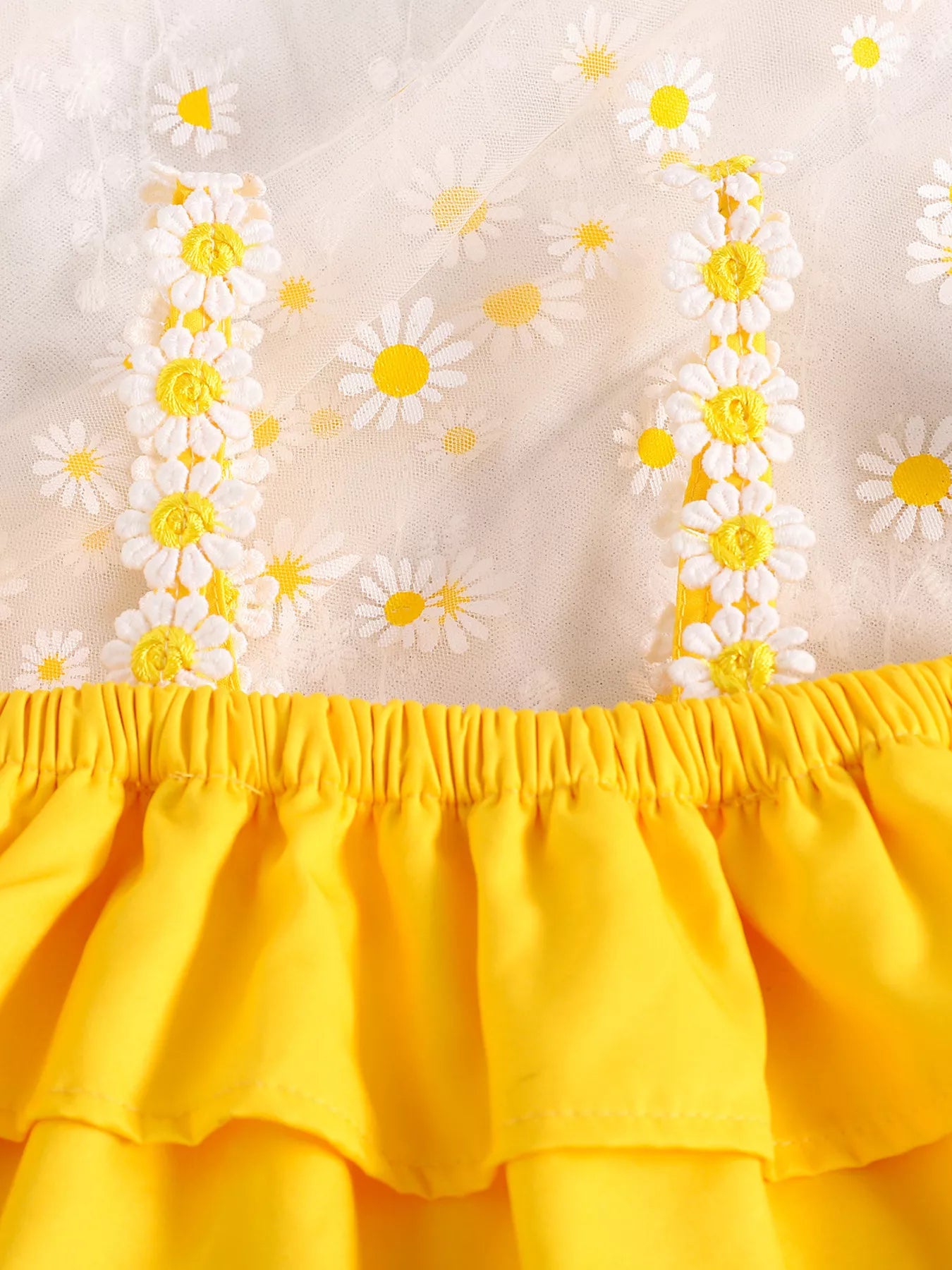 Children's Daisy Print Cami and Denim Shorts Set - -