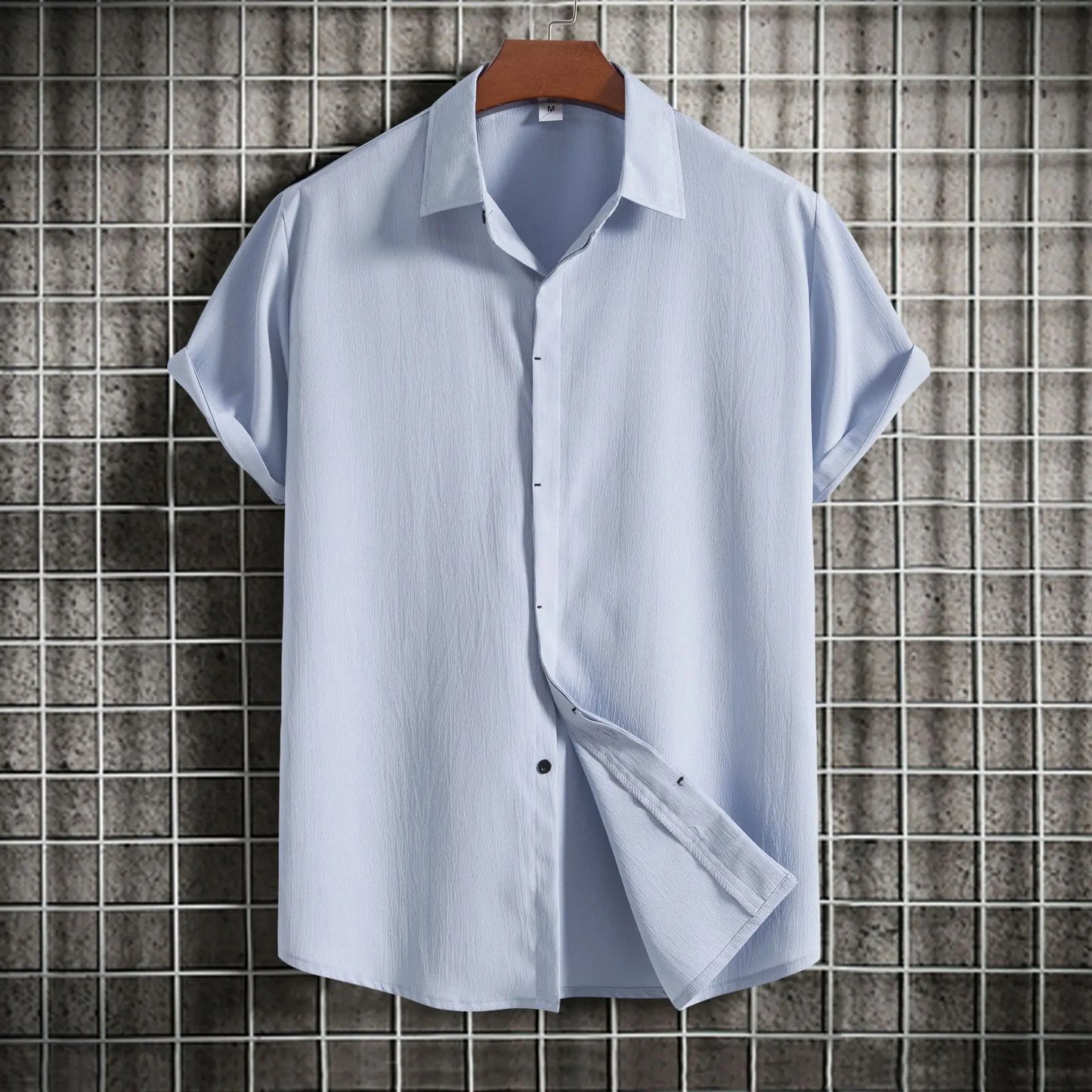 Wholesale Breathable Soft Summer Casual Short Sleeve Button Up Shirt Men