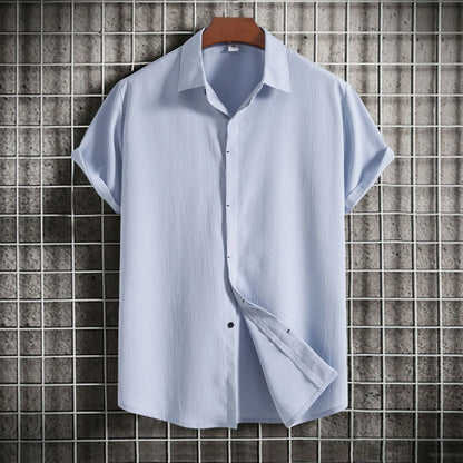 Breathable Soft Summer Casual Short Sleeve Button Up Shirt Men