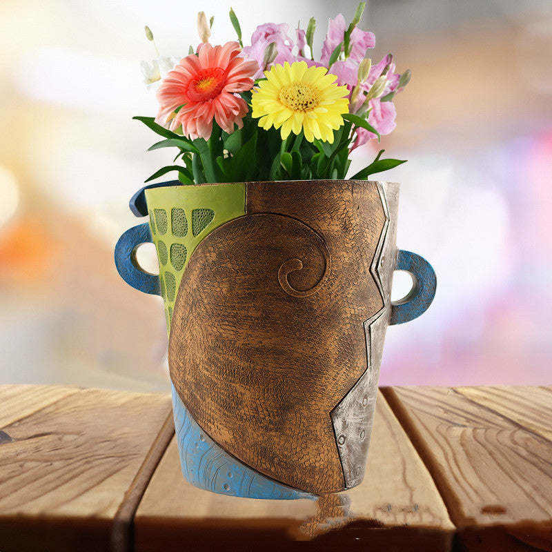 Outdoor Courtyard Crafts Funny Flowerpot Decoration - - 0